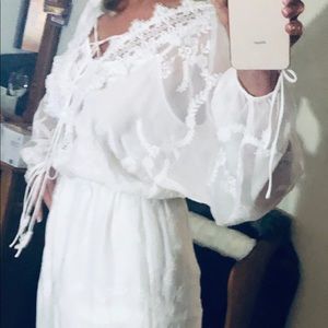 White House sheer lace summer dress / wedding